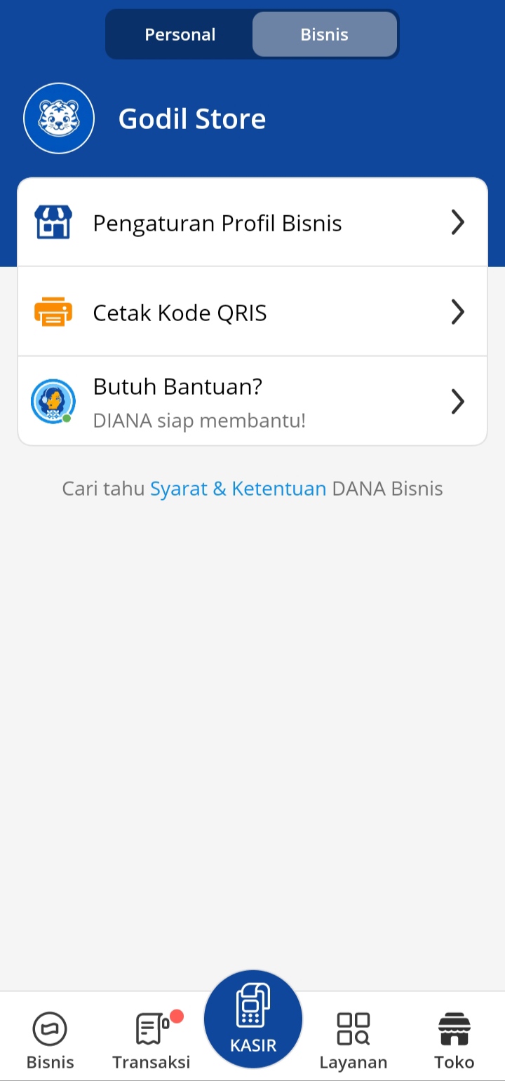Contoh Bukti DANA Bisnis